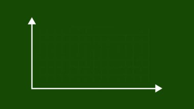 Şirin Upward Arrow Çizgisi Grafik Animasyonu İş Büyümesini Gösteriyor, Mali İlerleme, Veri Analizi ve Yeşil Ekran Arkaplanı Başarı Konsepti