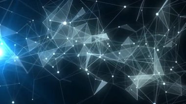 Global network connections. Abstract neural networks in cyberspace. Futuristic grid artificial intelligence. Technology virtual cyber dynamic. 3D rendering.