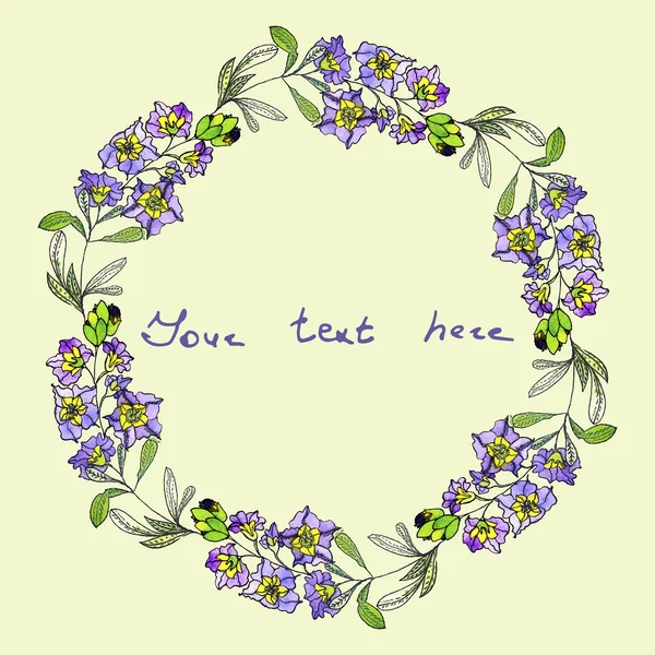 Watercolor floral wreath, hand drawn flower flame clip art