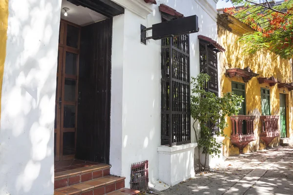 Gevel van een huis in Cartagena de Indias — Stockfoto