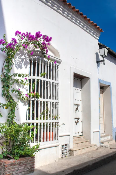 Fasada domu w Cartagena de Indias — Zdjęcie stockowe