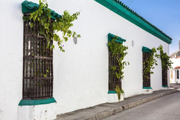 Fachada de una casa en Cartagena de Indias — Foto de Stock