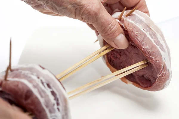 Preparação Filet Mignon — Fotografia de Stock