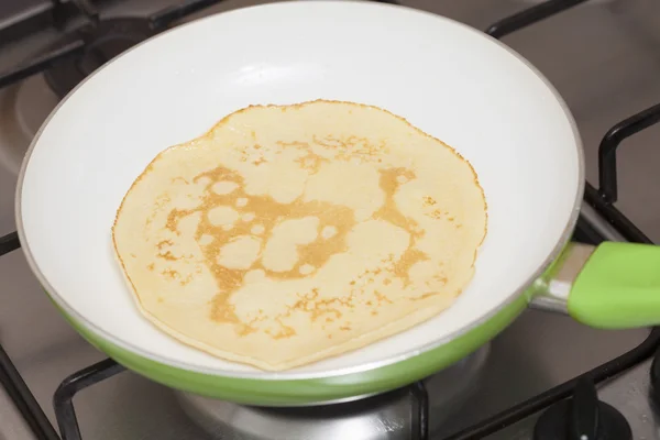 Process of preparing crepes — Stock Photo, Image