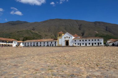 Villa de Leyva şehrinin ana meydanı Kolombiya Boyaca Bölümü 'nde yer almaktadır.