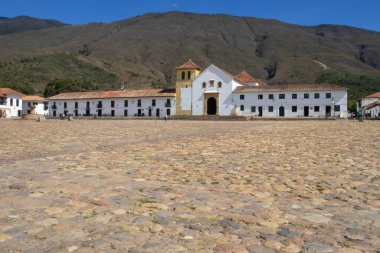 Villa de Leyva şehrinin ana meydanı Kolombiya Boyaca Bölümü 'nde yer almaktadır.