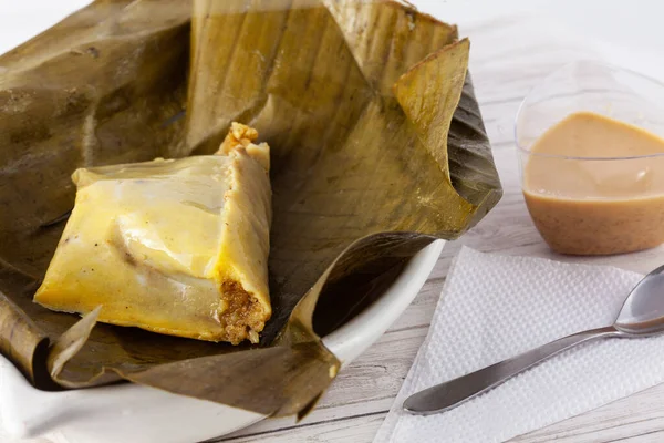 Traditionell Maträtt Från Staden Popayan Colombia Som Heter Tamales Pian — Stockfoto