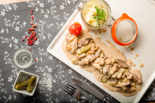 Rusya'nın en iyi sığır straganof evde