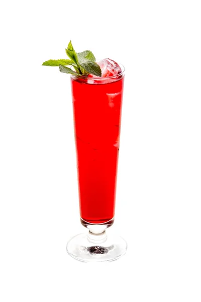 Cold strawberry cocktail with mint — Stock Photo, Image