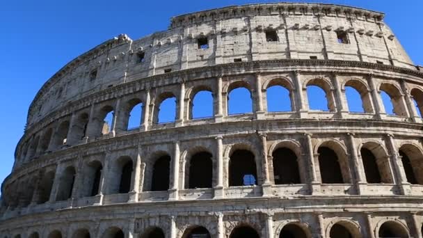 Coliseo Roma Italia Coliseo Romano Día Verano Con Cielo Azul — Vídeo de stock