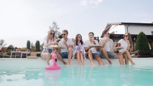Satisfied Good Looking Positive Young Diverse Friends Which Meeting Summer — Stock Video