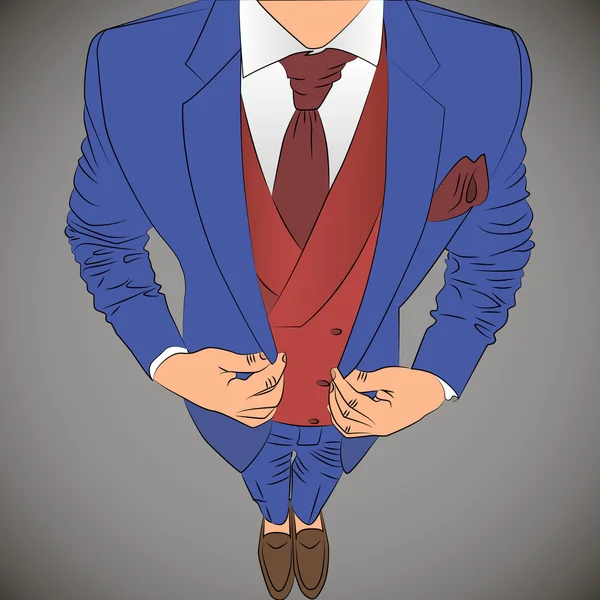 スーツのおしゃれな男 — ストックベクタ