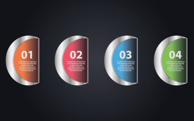 sekmeler metal renkli infographics