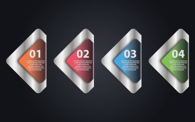 sekmeler metal renkli infographics