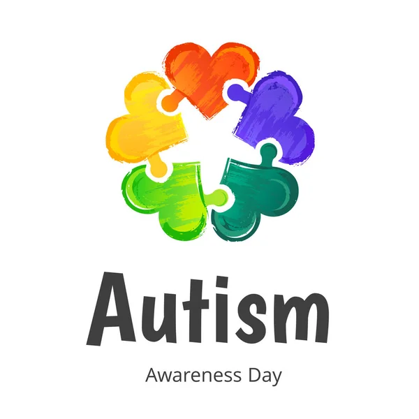 Journée Sensibilisation Autisme Illustration Sur Fond Blanc — Image vectorielle