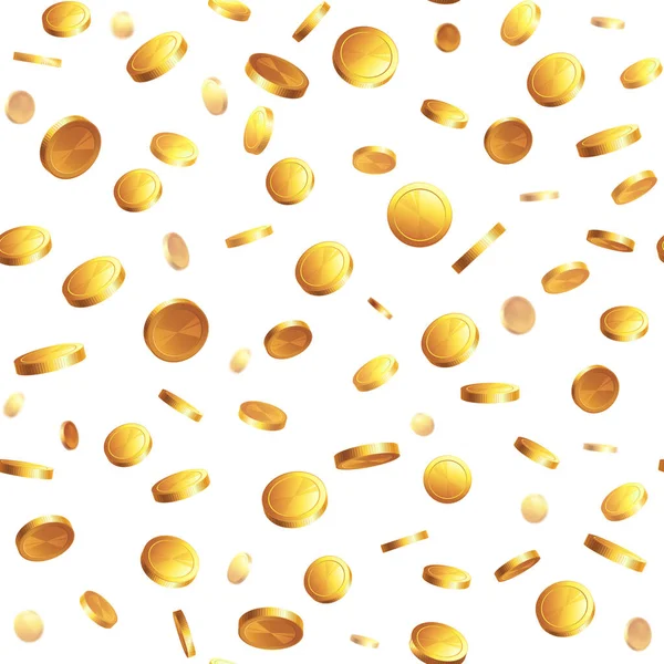 Parayla kusursuz desen - beyaz arkaplanda altın paralar. 