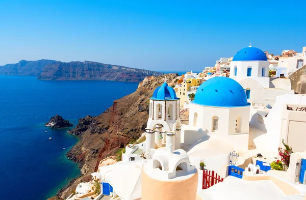 Famous view on Santorini island, Cyclades, Greece Royalty Free Stock Images