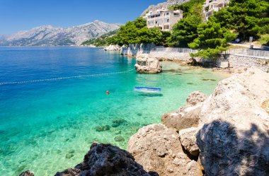 Brela Makarska Riviera, Dalmaçya, Hırvatistan Beach'de