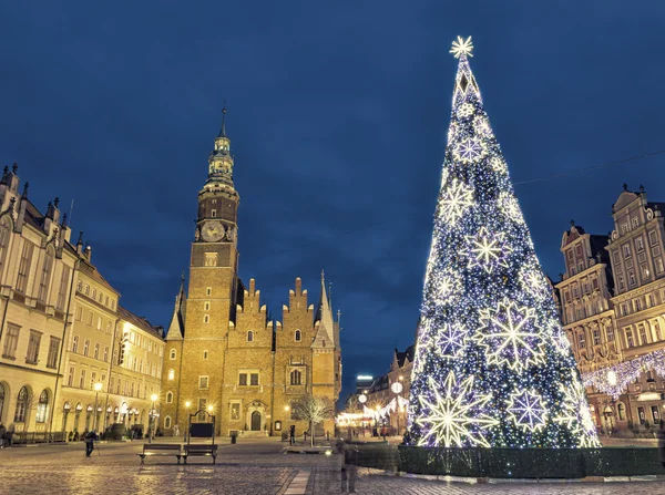 Mercatino di Natale a Breslavia, Polonia, Europa — Foto Stock