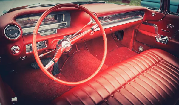 Interior of a classic american car in vintage style Royalty Free Stock Photos