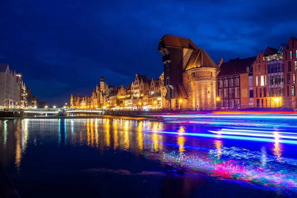 Vacker Arkitektur Gamla Stan Gdansk Kvällen Polen — Stockfoto