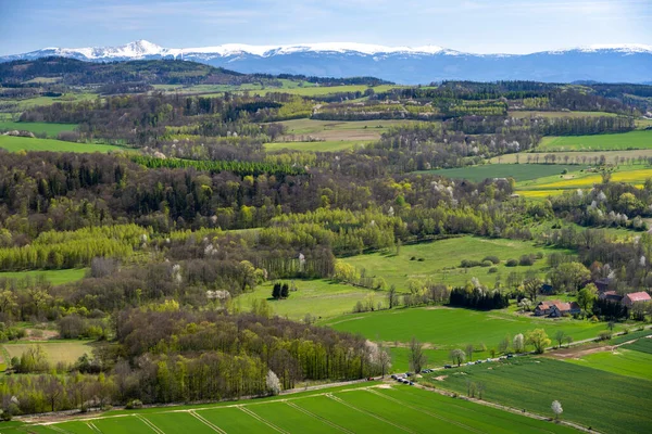 View Sudety Mountains Karkonosze Spring Sunny Day Poland — Stock Photo, Image