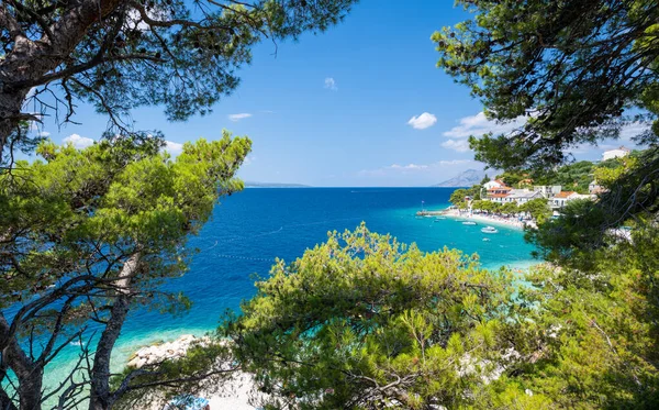 Fantastisk Utsikt Över Adriatiska Havet Makarskas Riviera Kust Bratus Dalmatien — Stockfoto