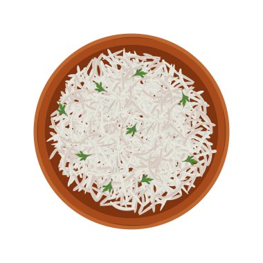 Vektör İllüstrasyon Logosu Üst Görünüm Hint Basmati Rice