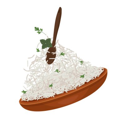 Vector Illustration Logosu Clipart Levitation Basmati Rice Indian Rice 