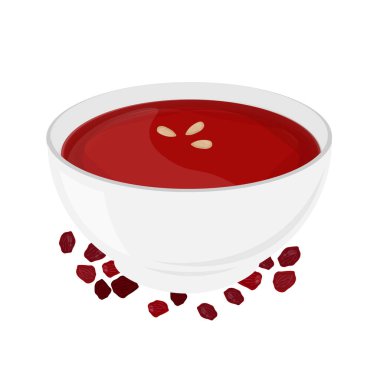 Vector Illustration Logo Clipart Omija Hwachae veya Omijacha with Dried Schisandra Berry