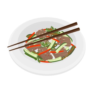 Vektör Illustration Logo Clip Art Dotorimuk Muchim veya Mevsimlik Kore Meşe Jölesi