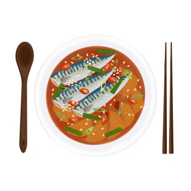 Vector Illustration Logo Clip art Top View Kkongchi jorim Saengseon Jorim