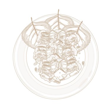 Vektör İllüstrasyon Logo Çizgisi Sanat Üst Görünümü Yangnyeom Gejang 