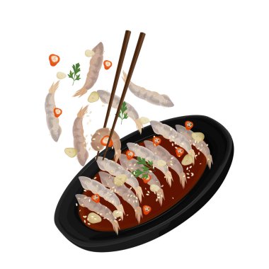 Vector Illustration Logo Clip Art Levitation Saewoo Jang veya Shrimps Saewoo 