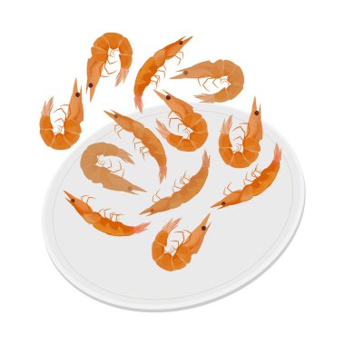 Vektör Illustration Logo Klip Sanatı Susuz Karides veya Kurutulmuş Karides