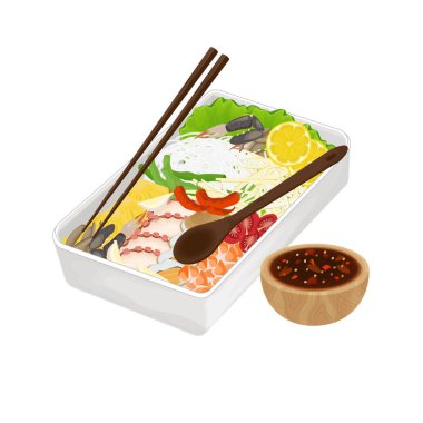 Vektör İllüstrasyon Logosu Tayland Gıda Somtang Som Tum veya Som Tam