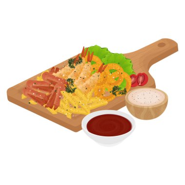 Vector Illustration Logo Clip Art Mix Platter Tahta Tabak