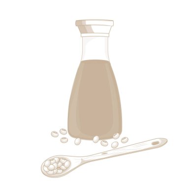 Vector Illustration logo hattı sanat eseri Shoyu Soya Sosu