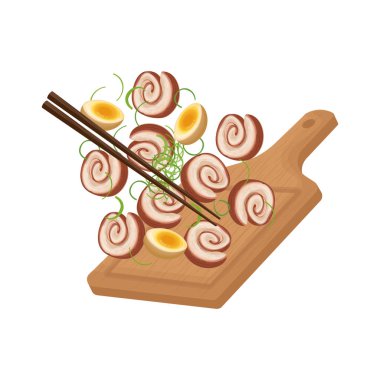 Vector Illustration logosu Clip Art Levitation Chicken Chashu Japon haşlanmış tavuk butları