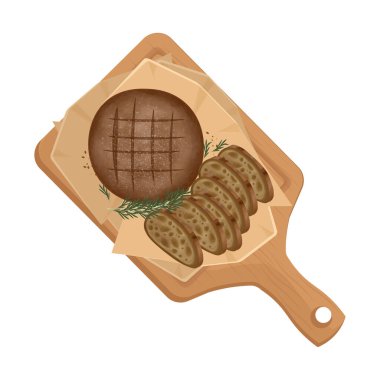 Vektör Illustration logosu Clip Art Üst Görünüm Temel Ekmek veya ekşi ekmek