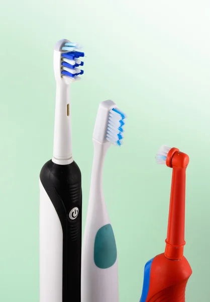 Funny family of three toothbrushes — Stock Photo, Image