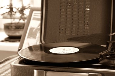 Vinil kayıtlar vintage oyuncu 