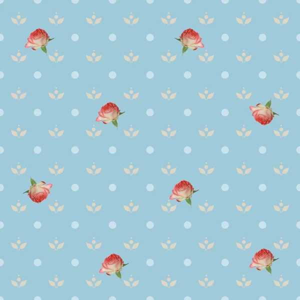 Seamless retro pattern with roses — Stock Photo, Image