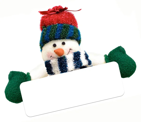 Kardan adam holding boş afiş