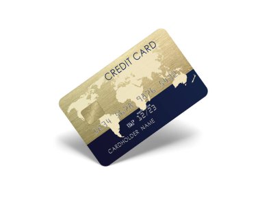 Görüntü Kredi Kartı Gölgeli beyaza izole edildi