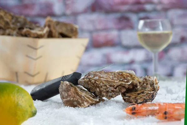 Fresh oyster ready to be eatten — Stock Photo, Image