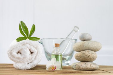 Spa aksesuarları ve zen taşlar