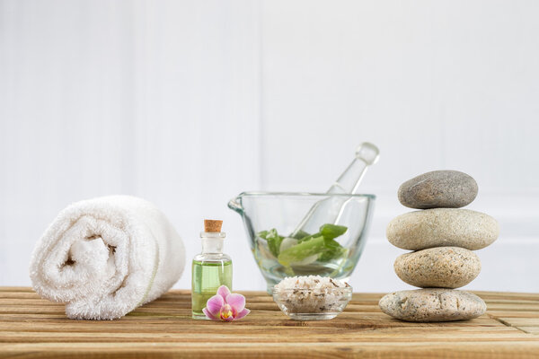 spa accessories and  zen stones