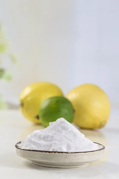 Baking soda sodium bicarbonate Medicinal and household Uses — Stock Photo, Image