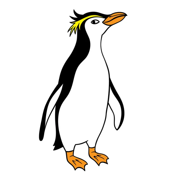 Lindo pingüino real de dibujos animados . — Vector de stock